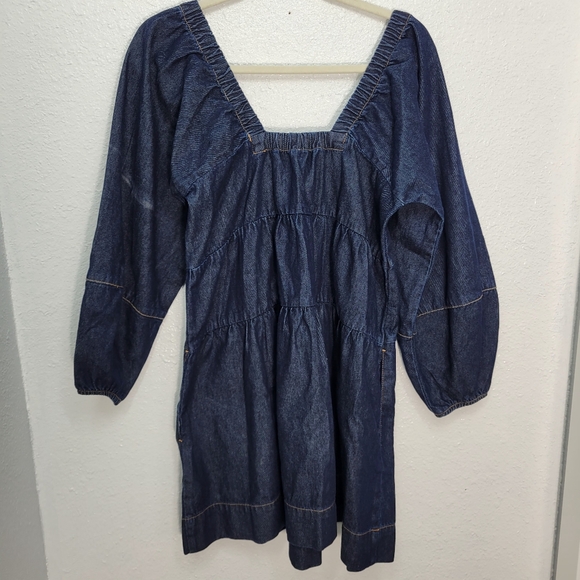 Free People Lou Jean Babydoll Dress Size XS MSRP: $128 Denim New - Picture 5 of 10